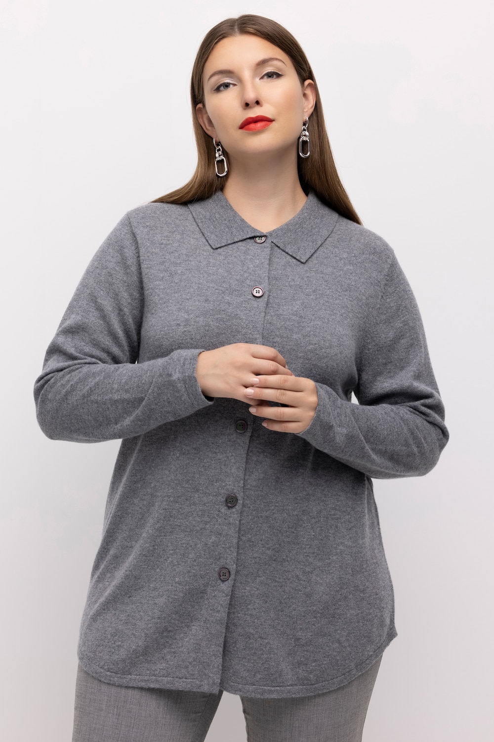 Große Größen Pullover, Damen, grau, Größe: 46/48, Wolle, Ulla Popken von Ulla Popken