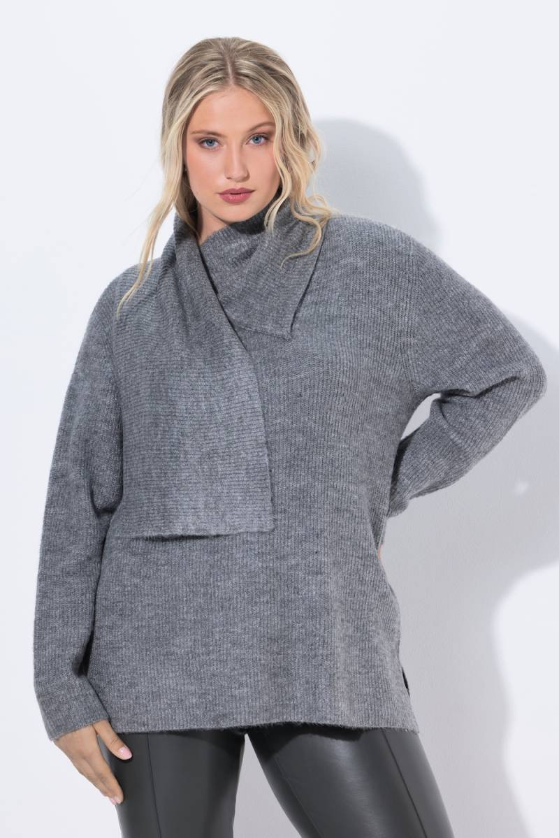 Große Größen Pullover, Damen, grau, Größe: 50/52, Synthetische Fasern/Polyester, Ulla Popken von Ulla Popken