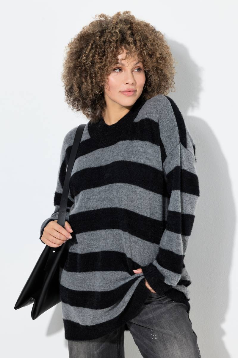 Große Größen Pullover, Damen, grau, Größe: 54/56, Synthetische Fasern/Polyester, Ulla Popken von Ulla Popken