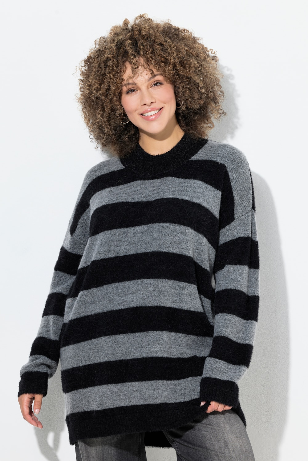 Große Größen Pullover, Damen, grau, Größe: 58/60, Synthetische Fasern/Polyester, Ulla Popken von Ulla Popken