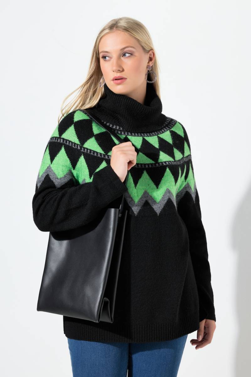 Große Größen Pullover, Damen, grün, Größe: 50/52, Synthetische Fasern/Polyester, Ulla Popken von Ulla Popken
