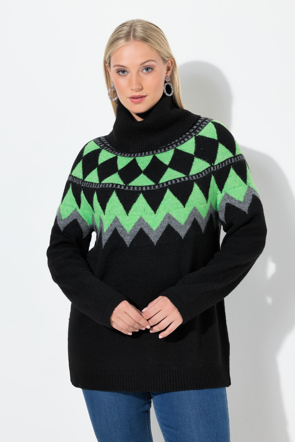 Große Größen Pullover, Damen, grün, Größe: 58/60, Synthetische Fasern/Polyester, Ulla Popken von Ulla Popken