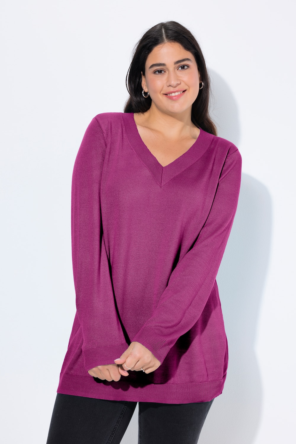 Große Größen Pullover, Damen, lila, Größe: 62/64, Viskose/Polyester, Ulla Popken von Ulla Popken