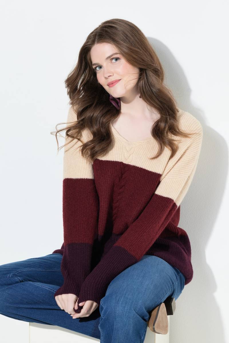 Große Größen Pullover, Damen, rot, Größe: 46/48, Synthetische Fasern/Polyester, Ulla Popken von Ulla Popken