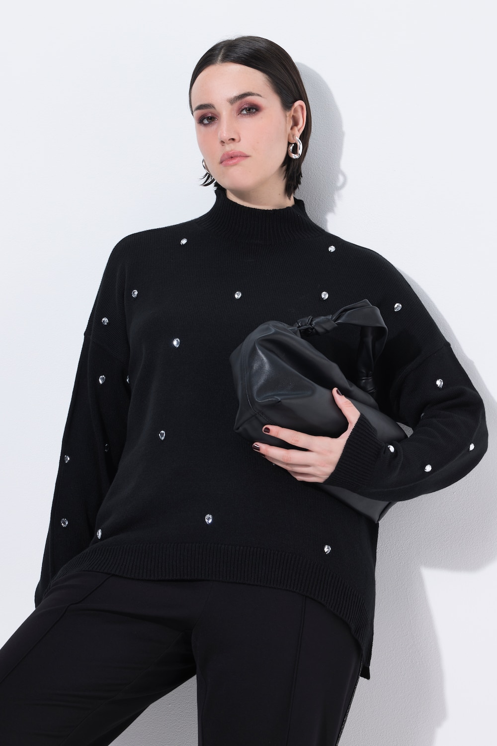 Große Größen Pullover, Damen, schwarz, Größe: 42/44, Synthetische Fasern, Ulla Popken von Ulla Popken