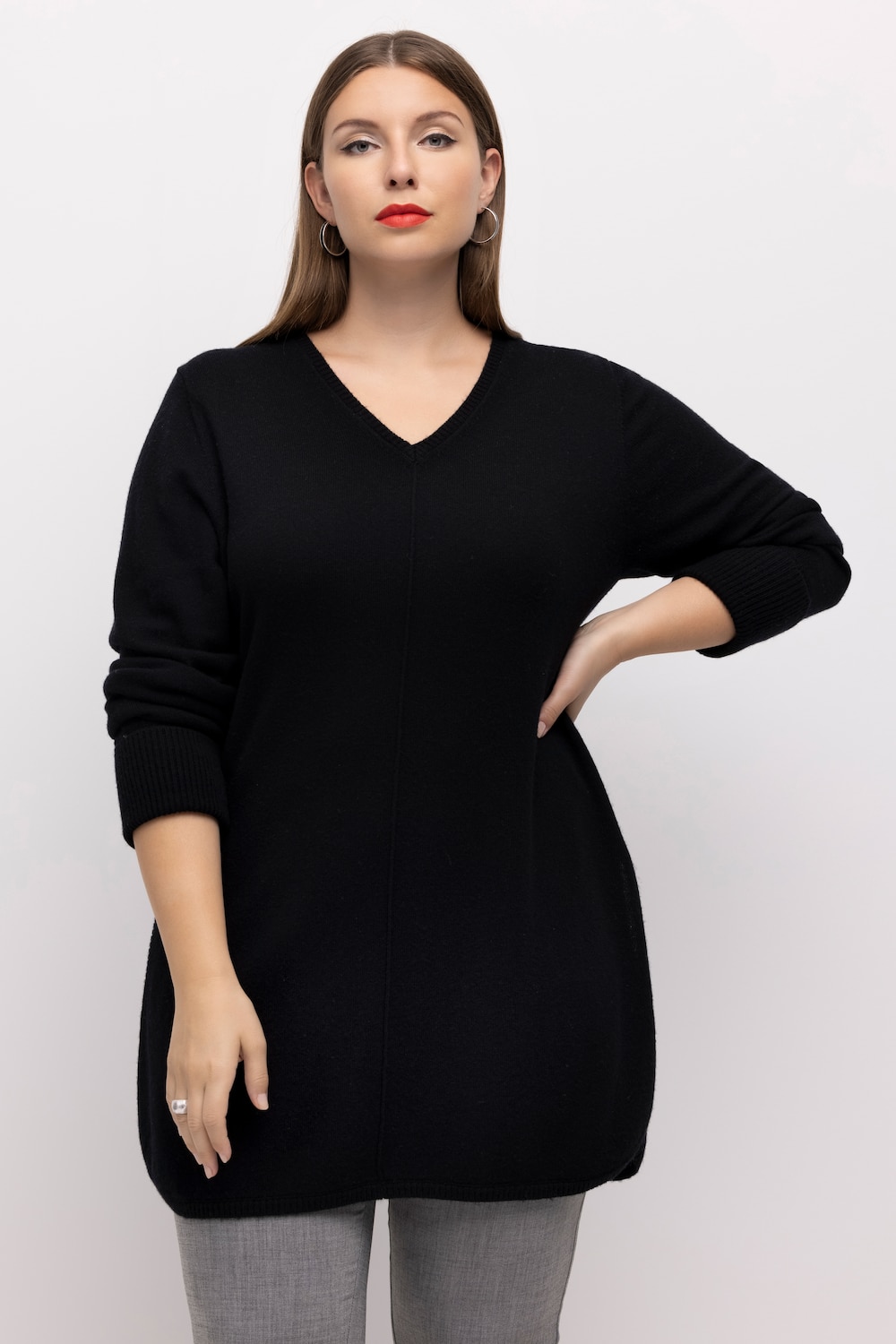 Große Größen Pullover, Damen, schwarz, Größe: 50/52, Wolle, Ulla Popken von Ulla Popken