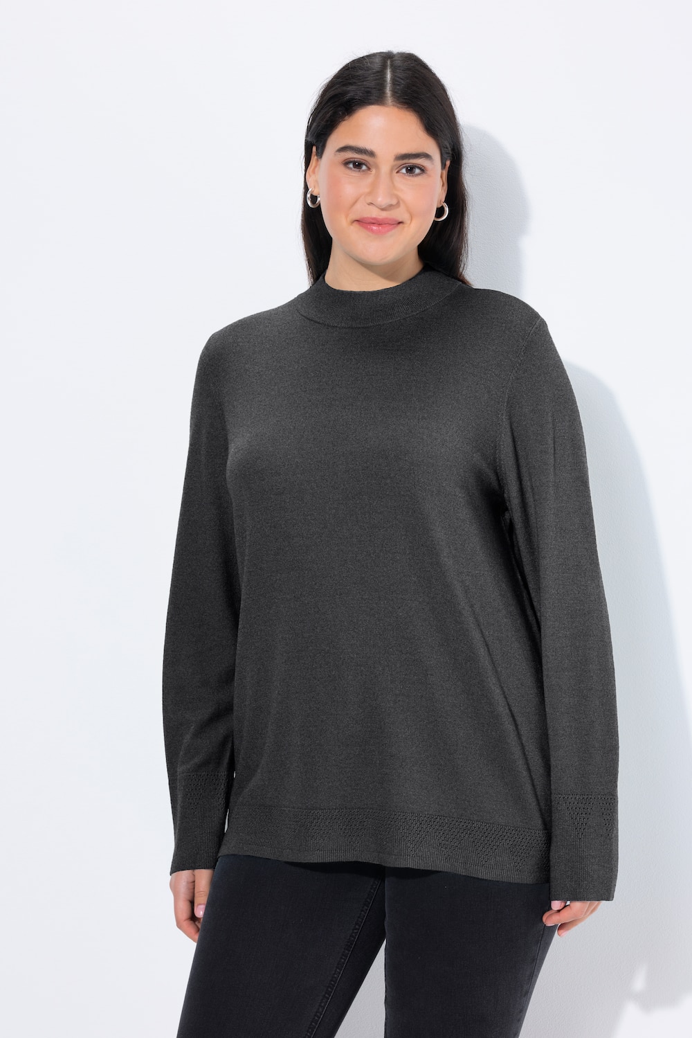Große Größen Pullover, Damen, schwarz, Größe: 54/56, Viskose/Polyester/Synthetische Fasern, Ulla Popken von Ulla Popken