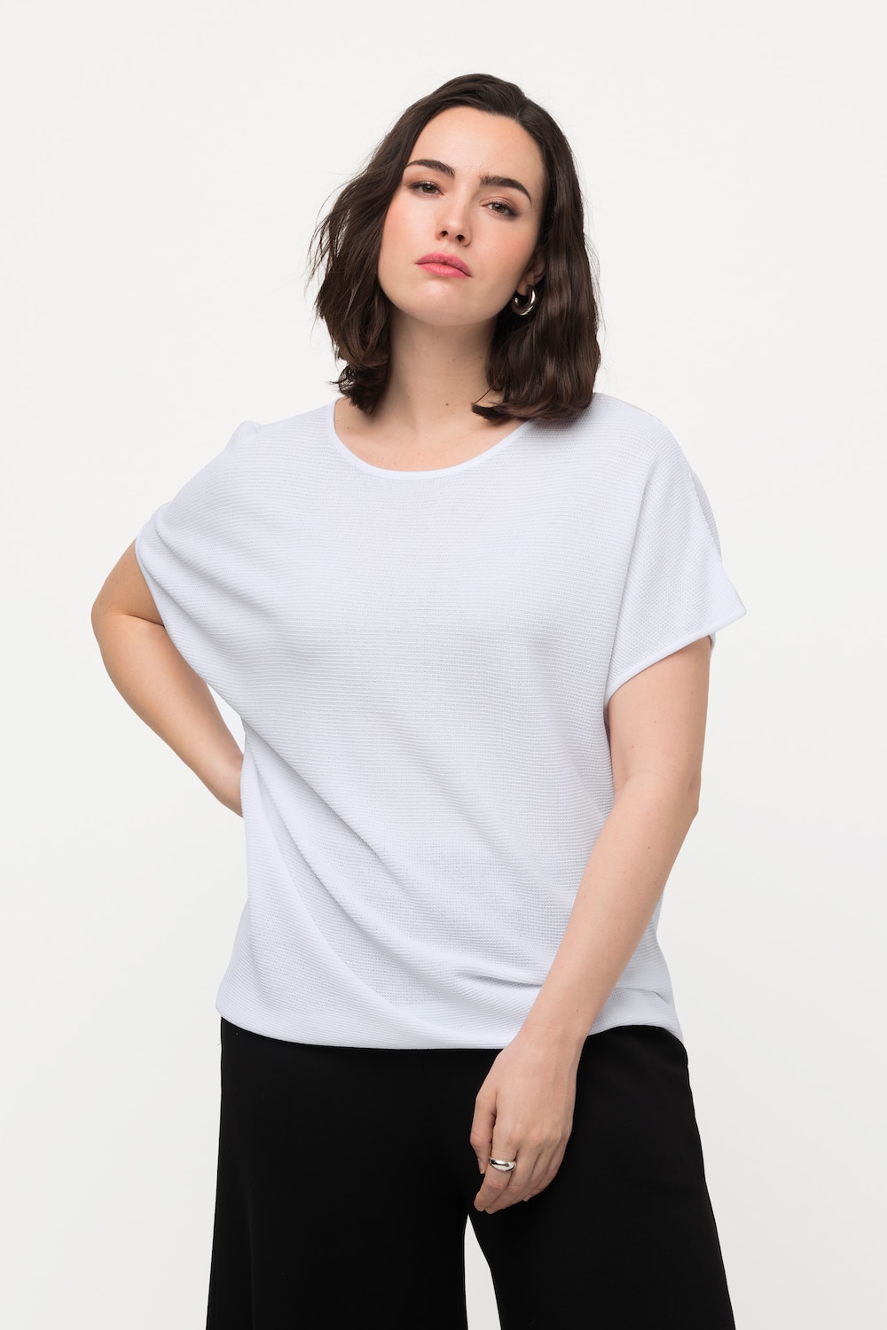 Große Größen Pullover, Damen, weiß, Größe: 54/56, Viskose/Synthetische Fasern, Ulla Popken von Ulla Popken