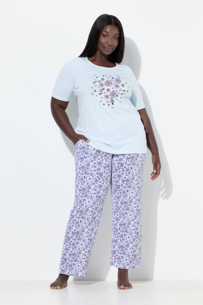 Große Größen Pyjama, Damen, blau, Größe: 42/44, Baumwolle, Ulla Popken von Ulla Popken
