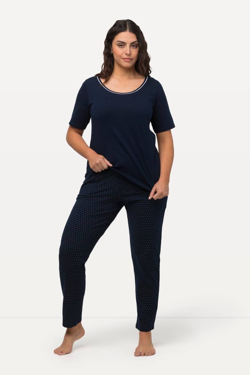 Große Größen Pyjama, Damen, blau, Größe: 46/48, Baumwolle, Ulla Popken von Ulla Popken