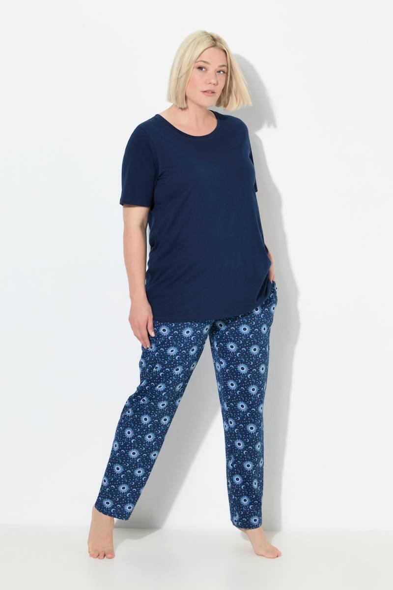 Große Größen Pyjama, Damen, blau, Größe: 50/52, Baumwolle, Ulla Popken von Ulla Popken