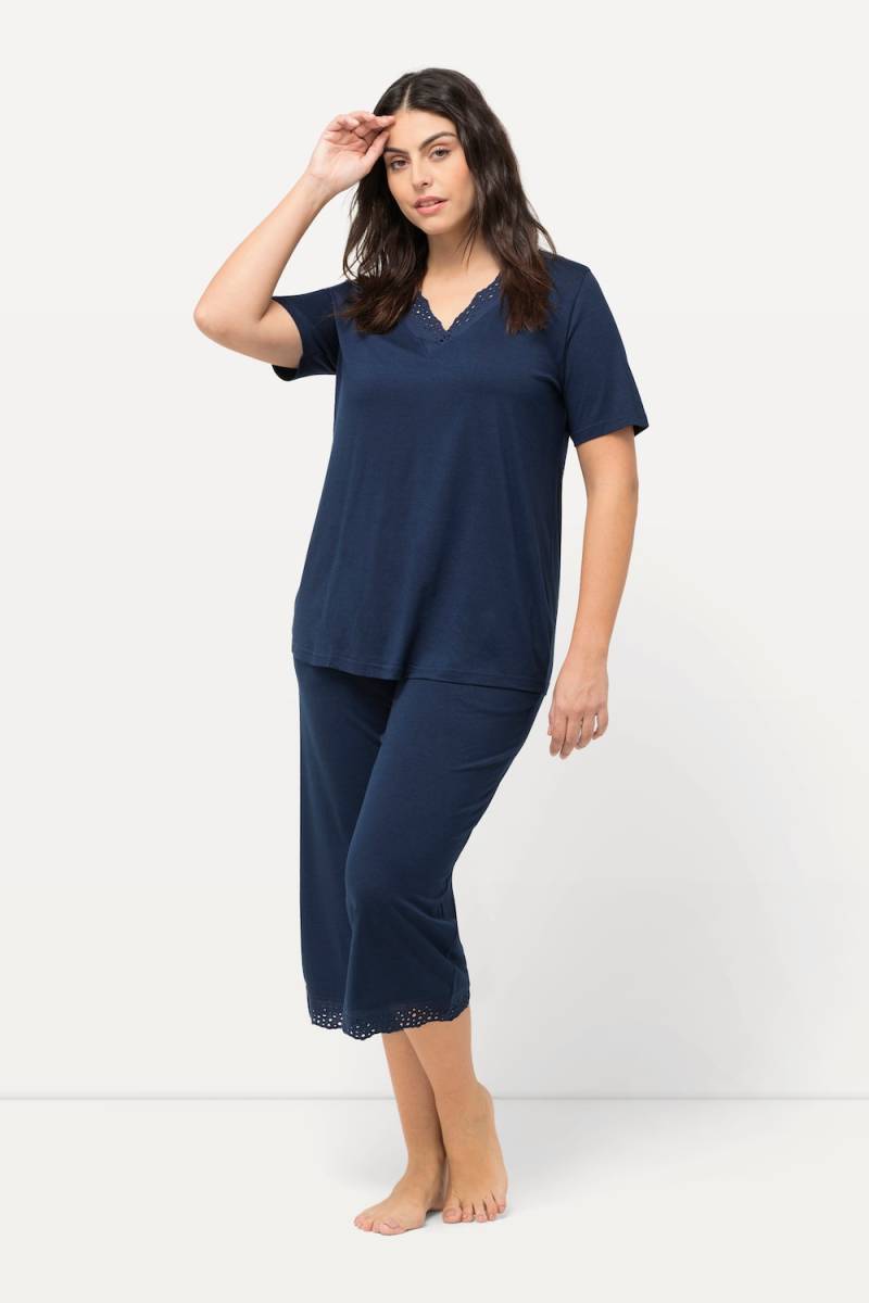 Große Größen Pyjama, Damen, blau, Größe: 58/60, Baumwolle/Synthetische Fasern, Ulla Popken von Ulla Popken