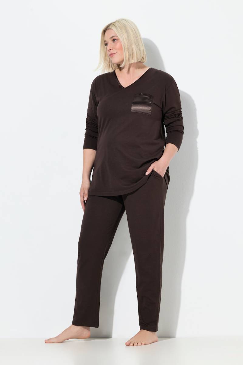 Große Größen Pyjama, Damen, braun, Größe: 42/44, Baumwolle, Ulla Popken von Ulla Popken