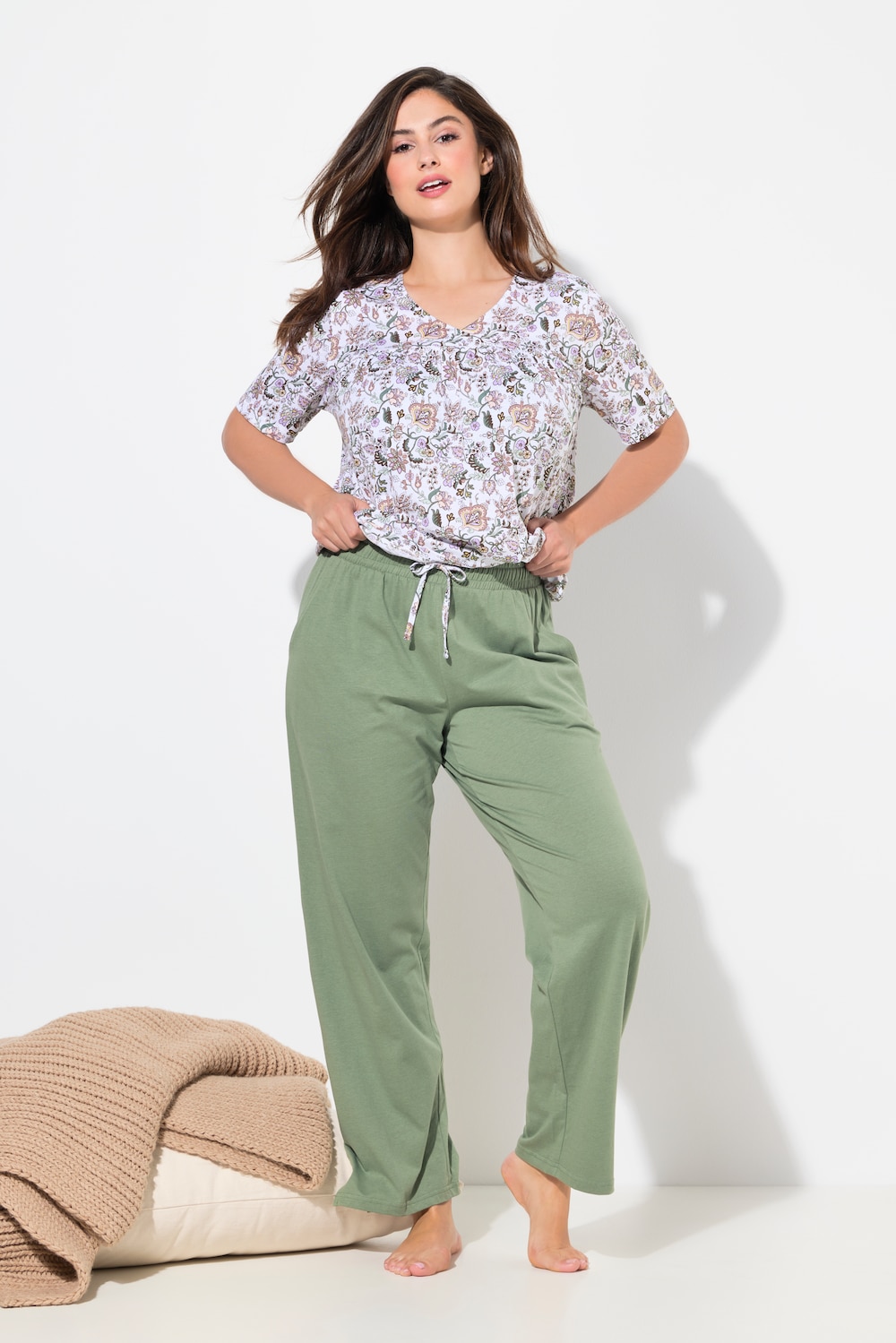 Große Größen Pyjama, Damen, grau, Größe: 46/48, Baumwolle, Ulla Popken Große Größen Pyjama, Damen, grau, Größe: 46/48, Baumwolle, Ulla Popken von Ulla Popken