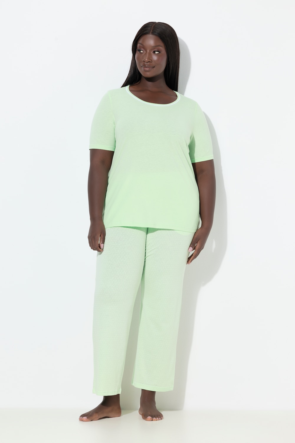 Große Größen Pyjama, Damen, grün, Größe: 42/44, Baumwolle, Ulla Popken von Ulla Popken