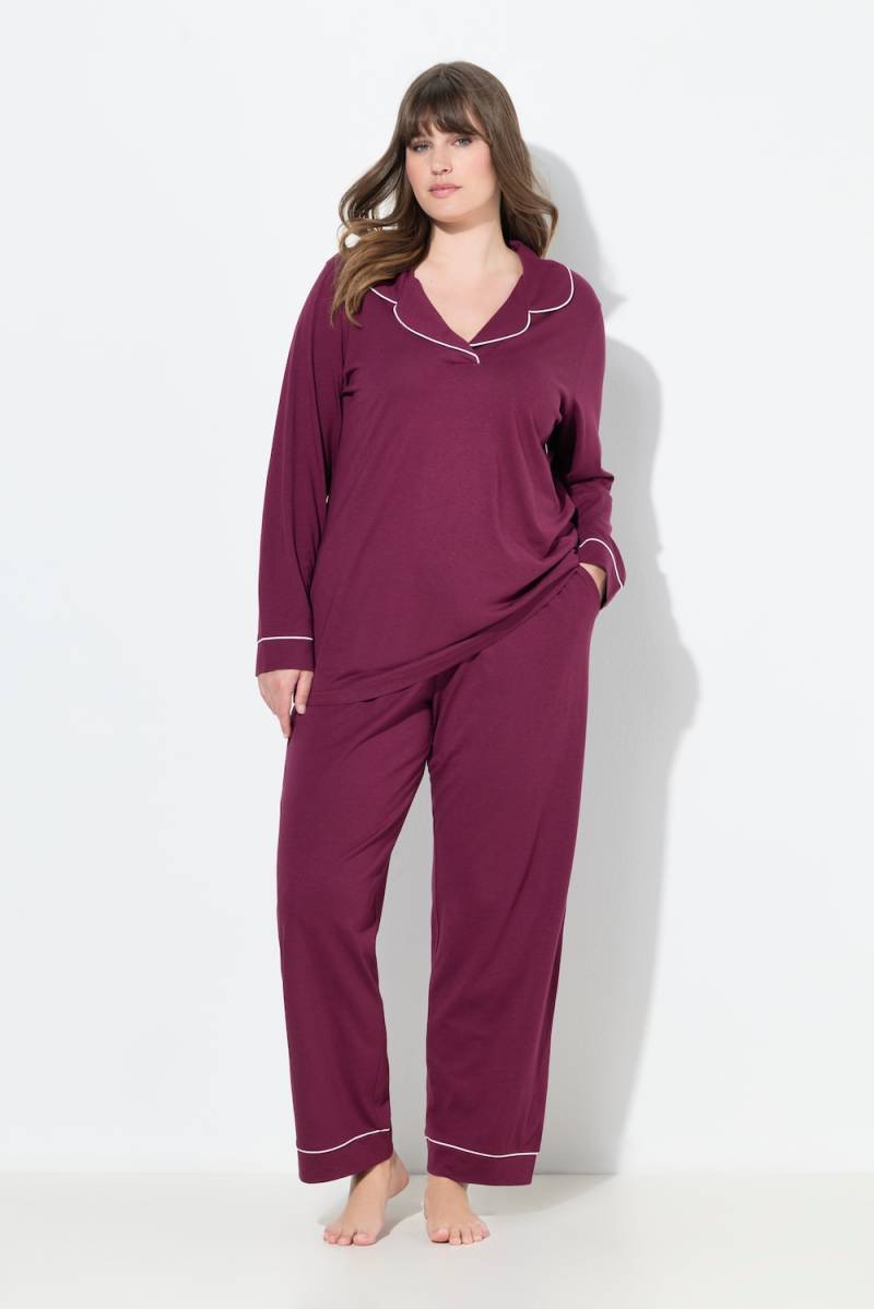 Große Größen Pyjama, Damen, lila, Größe: 50/52, Baumwolle/Synthetische Fasern, Ulla Popken von Ulla Popken