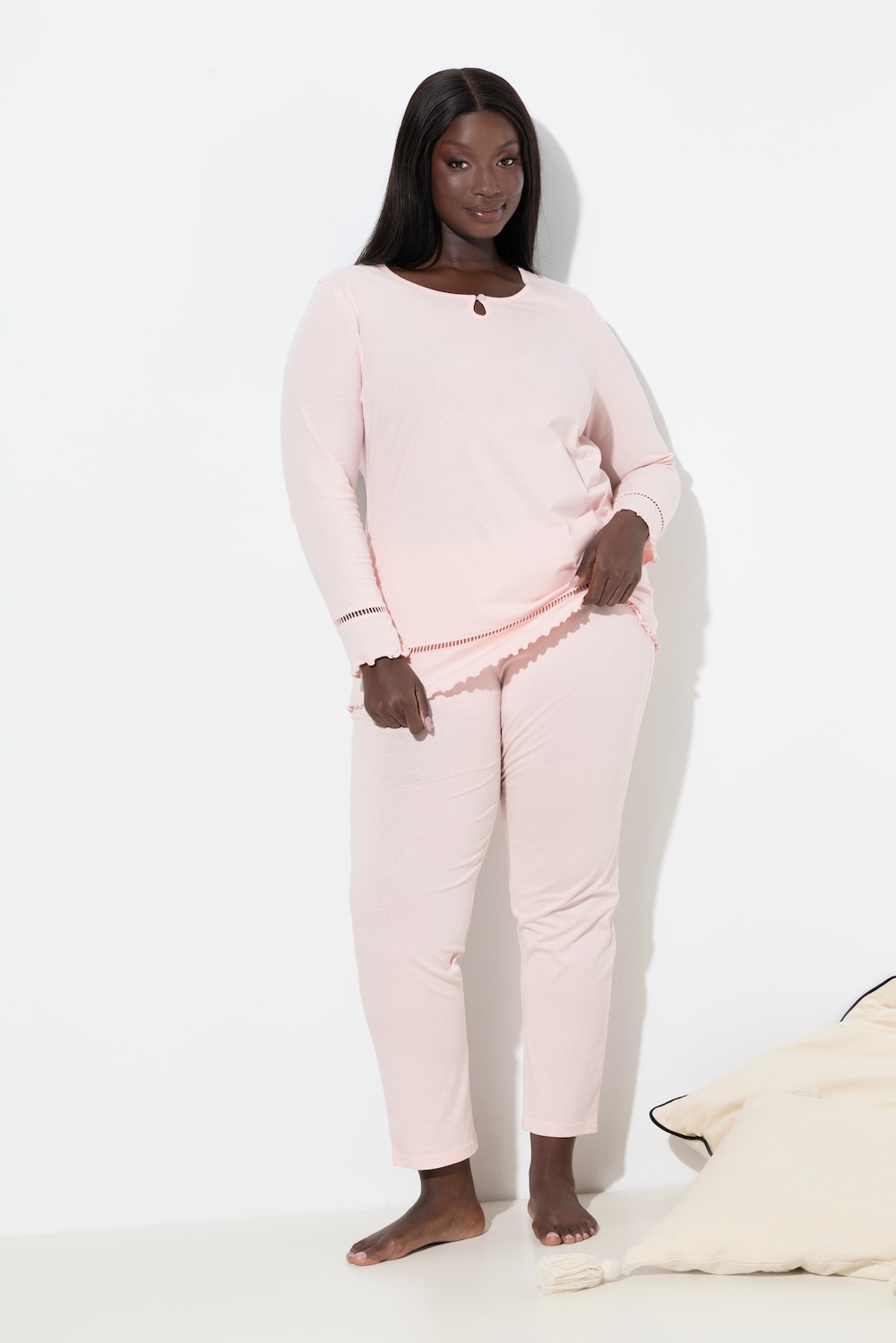 Große Größen Pyjama, Damen, orange, Größe: 42/44, Baumwolle, Ulla Popken von Ulla Popken