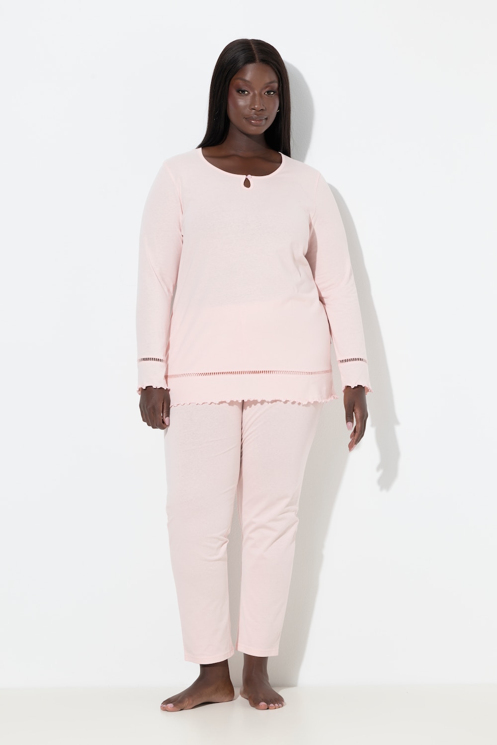 Große Größen Pyjama, Damen, orange, Größe: 50/52, Baumwolle, Ulla Popken von Ulla Popken