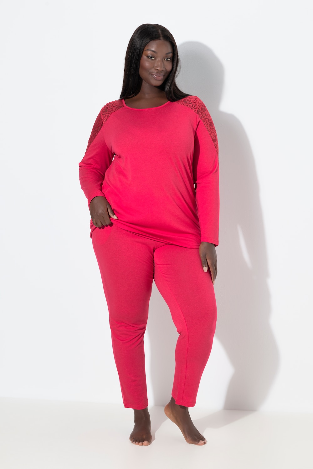 Große Größen Pyjama, Damen, rot, Größe: 50/52, Baumwolle/Synthetische Fasern, Ulla Popken Große Größen Pyjama, Damen, rot, Größe: 50/52, Baumwolle/Synthetische Fasern, Ulla Popken von Ulla Popken