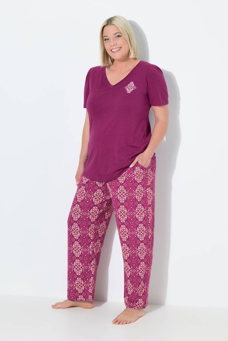 Große Größen Pyjama, Damen, rot, Größe: 54/56, Baumwolle, Ulla Popken von Ulla Popken