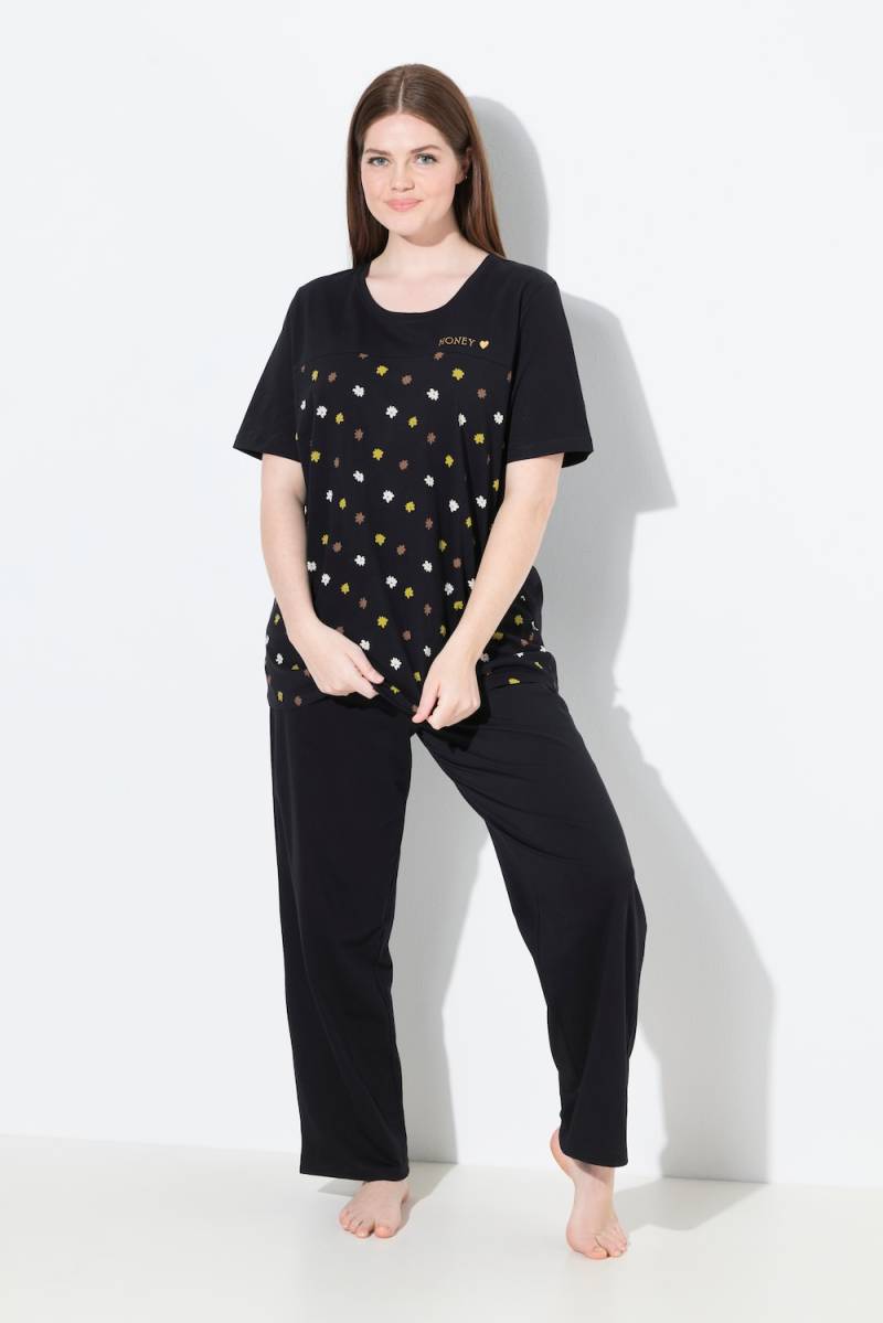 Große Größen Pyjama, Damen, schwarz, Größe: 50/52, Baumwolle, Ulla Popken von Ulla Popken
