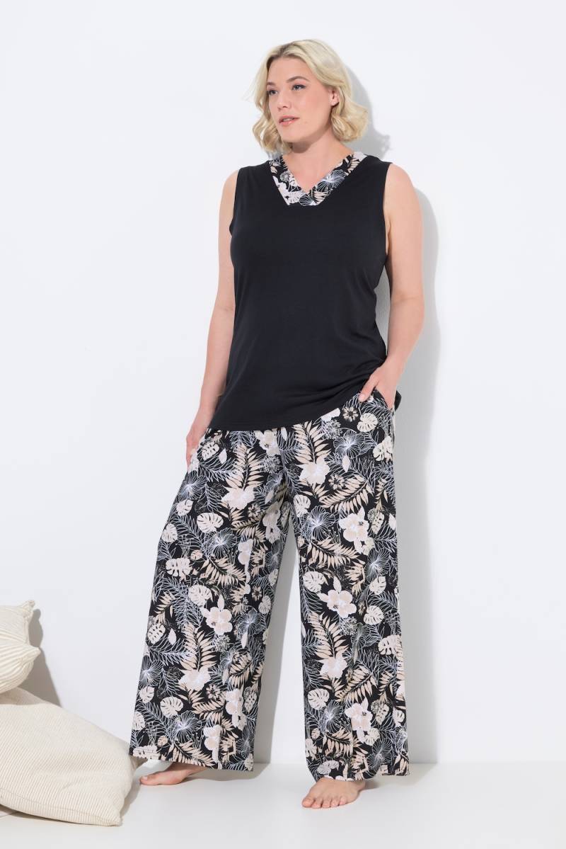 Große Größen Pyjama, Damen, schwarz, Größe: 50/52, Baumwolle/Synthetische Fasern, Ulla Popken von Ulla Popken