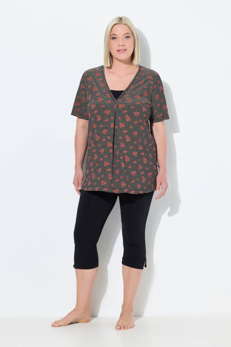 Große Größen Pyjama, Damen, schwarz, Größe: 58/60, Baumwolle, Ulla Popken von Ulla Popken