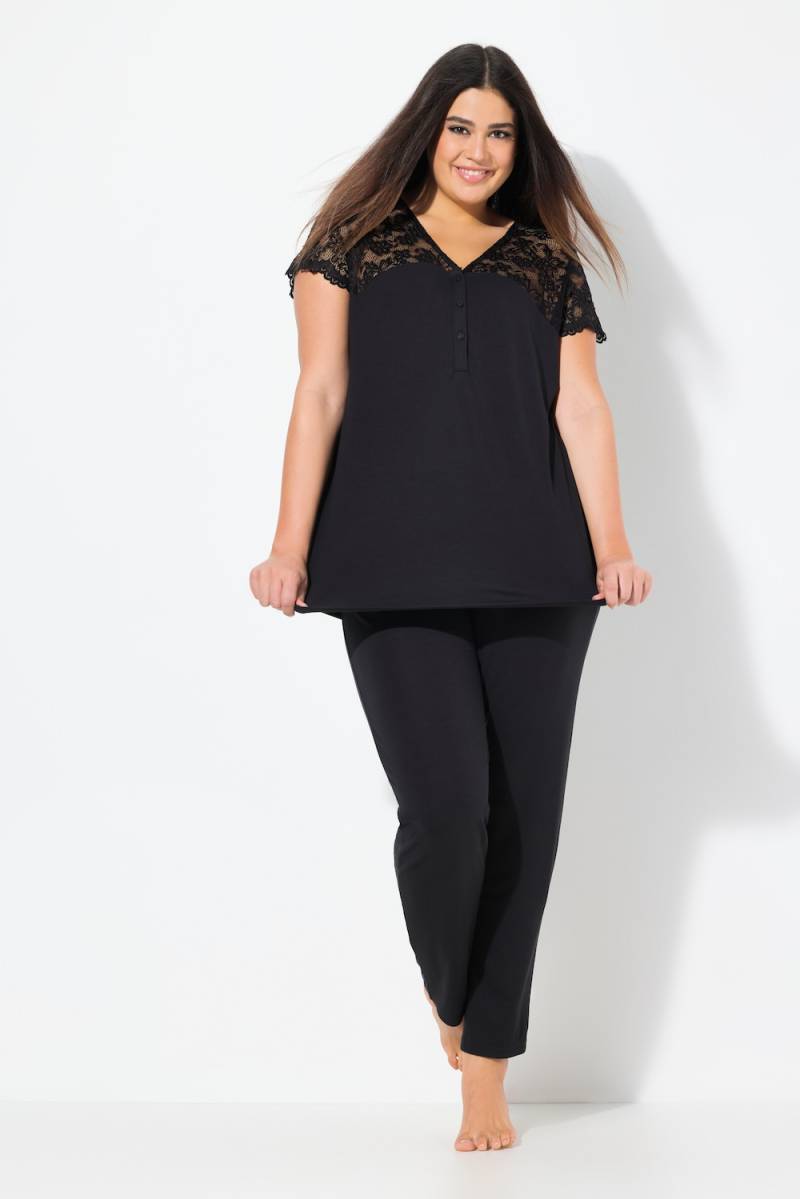 Große Größen Pyjama, Damen, schwarz, Größe: 58/60, Baumwolle/Synthetische Fasern, Ulla Popken Große Größen Pyjama, Damen, schwarz, Größe: 58/60, Baumwolle/Synthetische Fasern, Ulla Popken von Ulla Popken