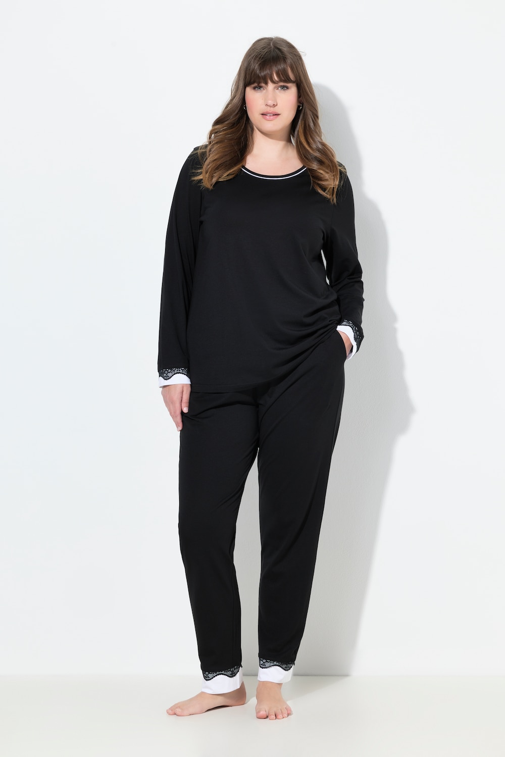 Große Größen Pyjama, Damen, schwarz, Größe: 62/64, Baumwolle/Synthetische Fasern, Ulla Popken Große Größen Pyjama, Damen, schwarz, Größe: 62/64, Baumwolle/Synthetische Fasern, Ulla Popken von Ulla Popken