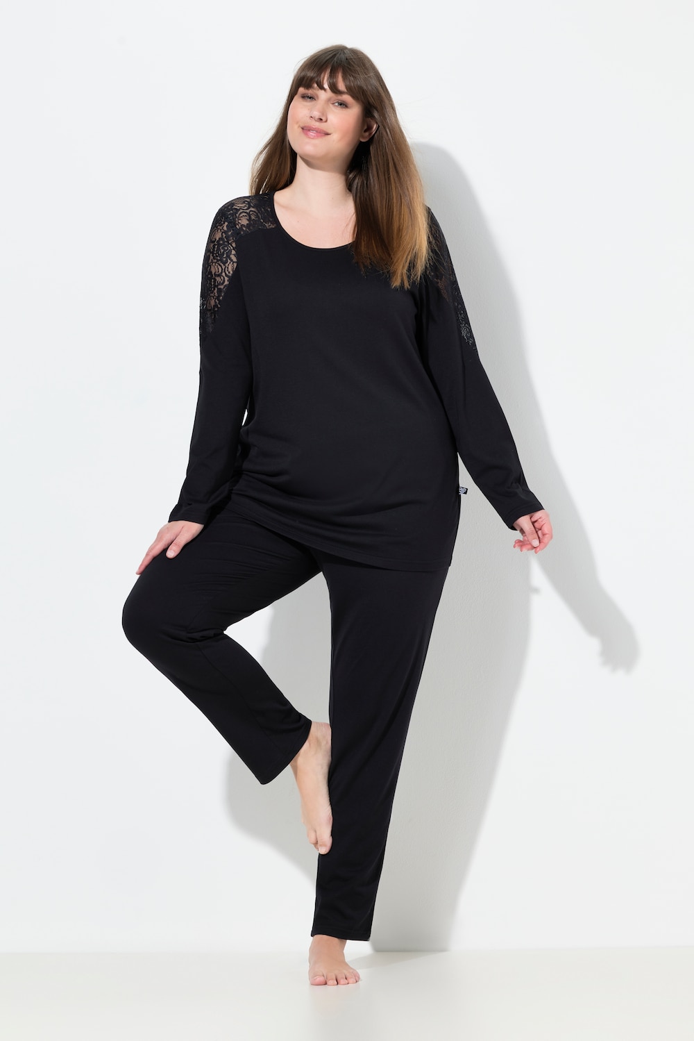 Große Größen Pyjama, Damen, schwarz, Größe: 62/64, Baumwolle/Synthetische Fasern, Ulla Popken Große Größen Pyjama, Damen, schwarz, Größe: 62/64, Baumwolle/Synthetische Fasern, Ulla Popken von Ulla Popken