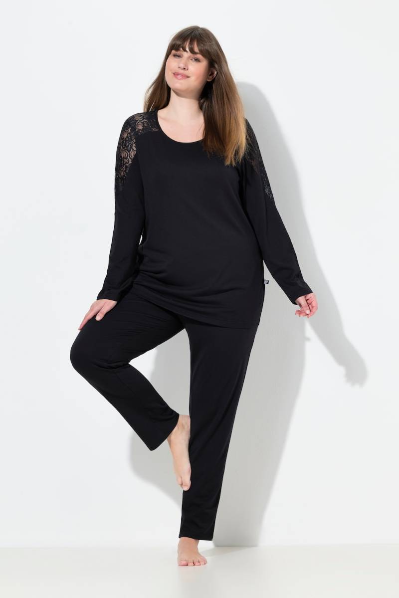 Große Größen Pyjama, Damen, schwarz, Größe: 62/64, Baumwolle/Synthetische Fasern, Ulla Popken von Ulla Popken