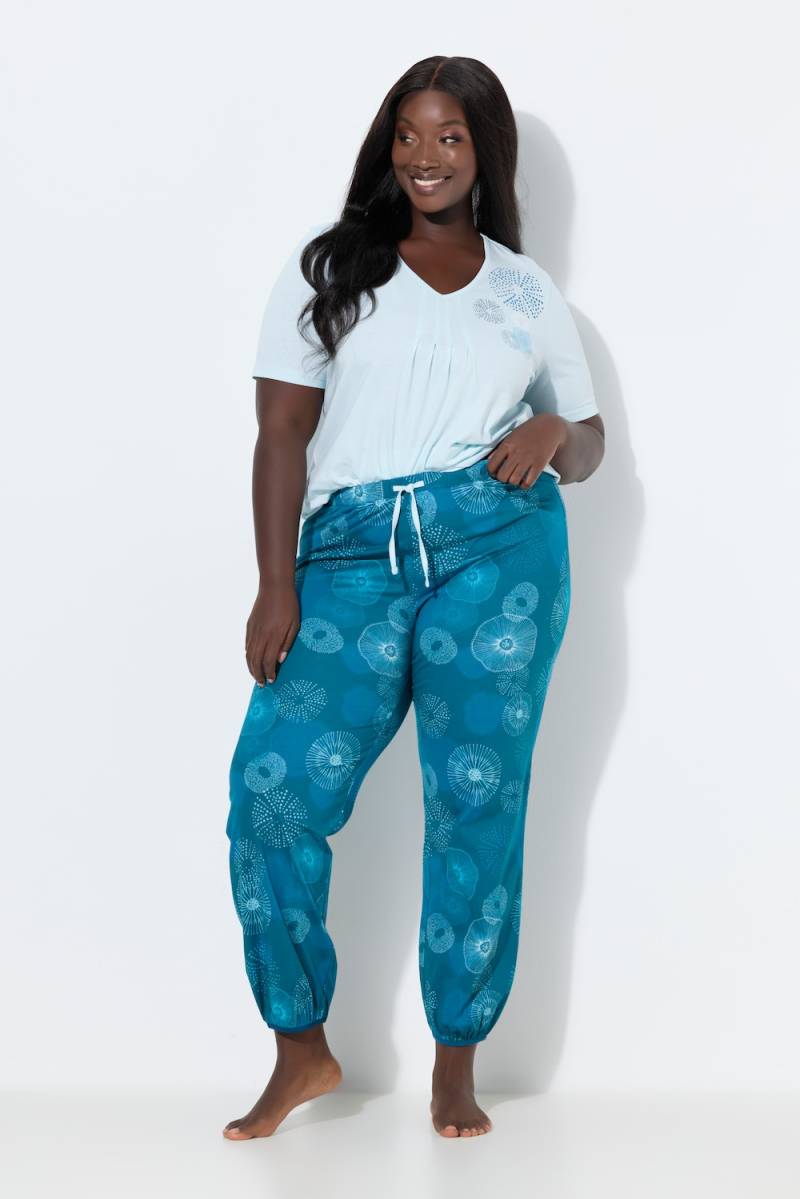 Große Größen Pyjama, Damen, türkis, Größe: 46/48, Baumwolle, Ulla Popken von Ulla Popken