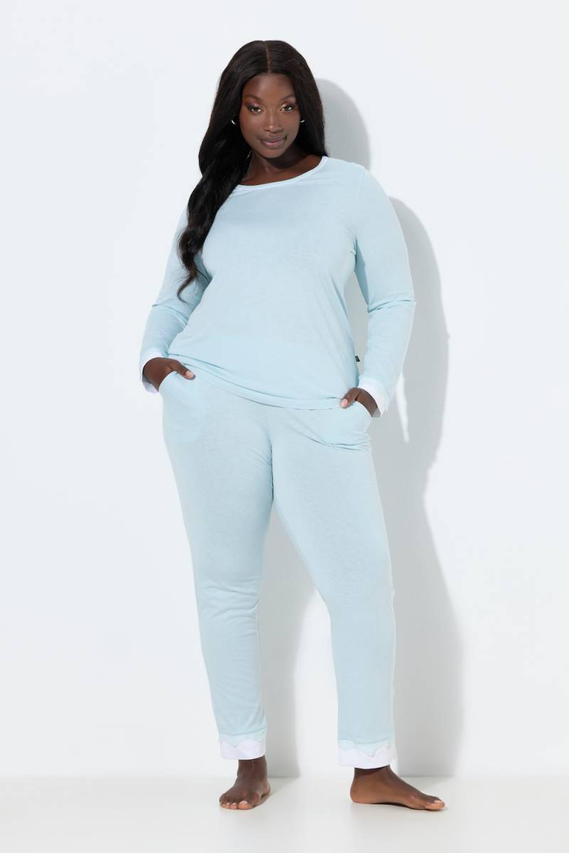 Große Größen Pyjama, Damen, türkis, Größe: 46/48, Baumwolle/Synthetische Fasern, Ulla Popken von Ulla Popken
