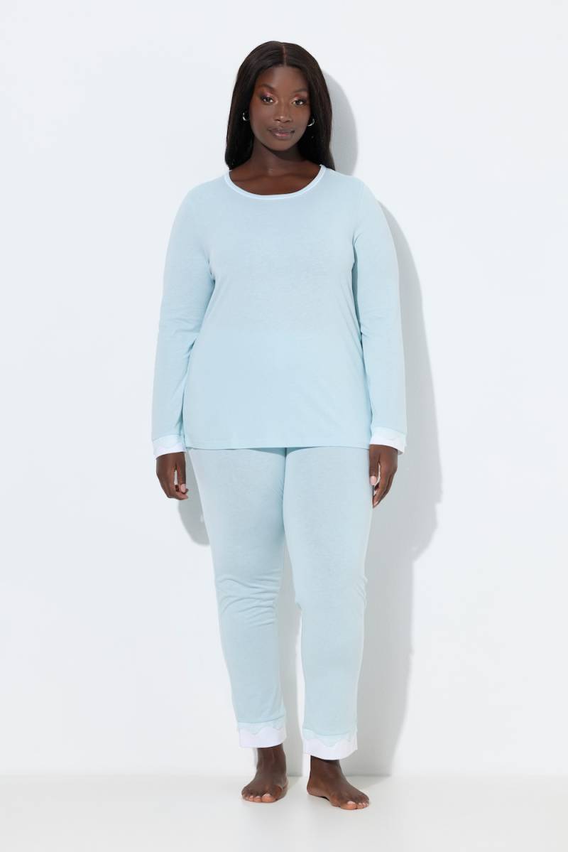 Große Größen Pyjama, Damen, türkis, Größe: 54/56, Baumwolle/Synthetische Fasern, Ulla Popken von Ulla Popken