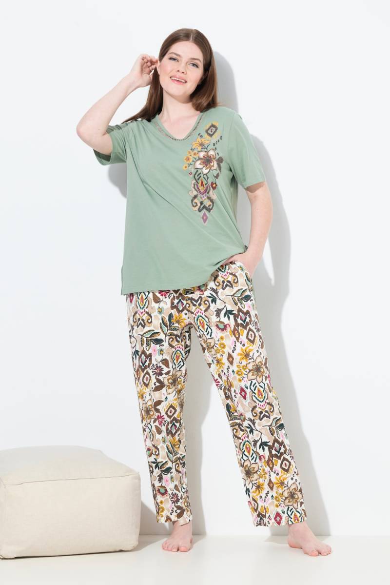 Große Größen Pyjama, Damen, türkis, Größe: 58/60, Baumwolle, Ulla Popken von Ulla Popken