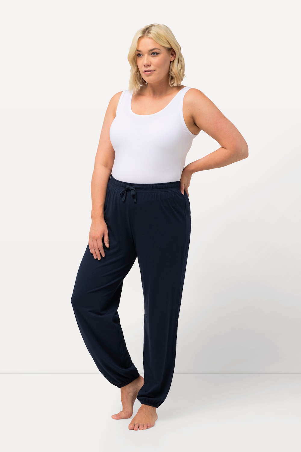 Große Größen Pyjama-Hose, Damen, blau, Größe: 42/44, Baumwolle/Viskose, Ulla Popken von Ulla Popken