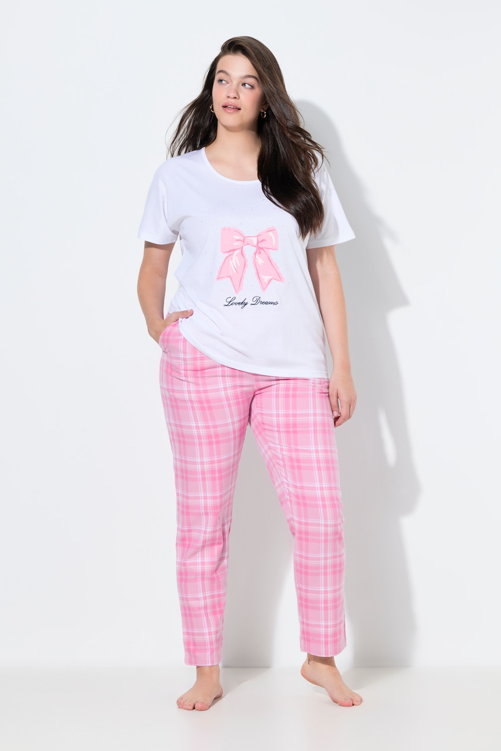 Große Größen Pyjamahose, Damen, rosa, Größe: 42/44, Baumwolle, Ulla Popken von Ulla Popken