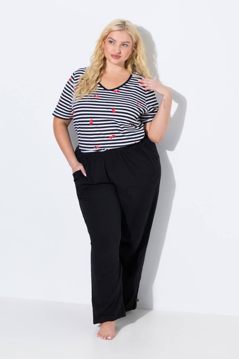 Große Größen Pyjamahose, Damen, schwarz, Größe: 58/60, Baumwolle, Ulla Popken von Ulla Popken