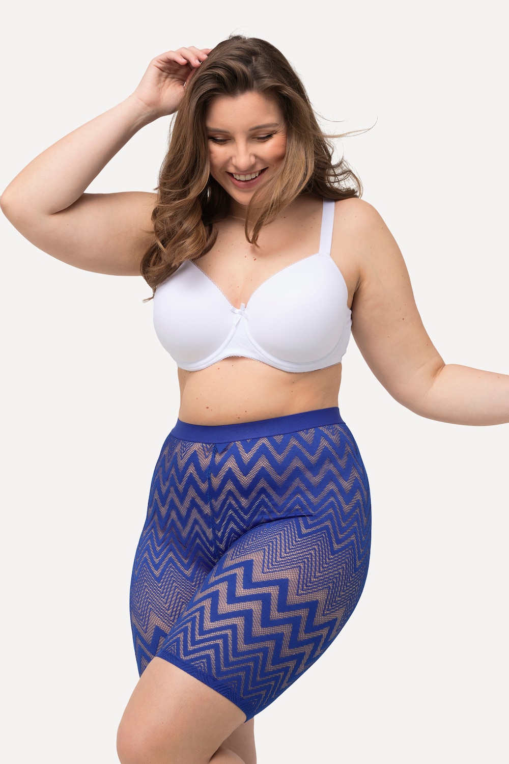 Große Größen Radler, Damen, blau, Größe: 46/48, Polyester, Ulla Popken von Ulla Popken