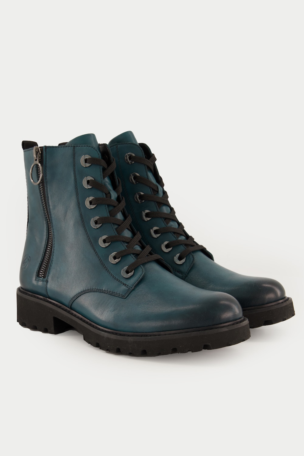 Große Größen Remonte Leder-Bikerboots, Damen, türkis, Größe: 40, Leder/Sonstige/Synthetische Fasern, Ulla Popken von Ulla Popken