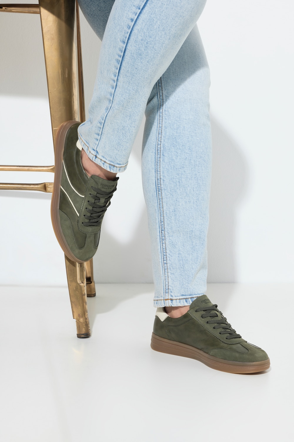 Große Größen Remonte Leder-Sneaker, Damen, grün, Größe: 38, Sonstige/Leder, Ulla Popken von Ulla Popken