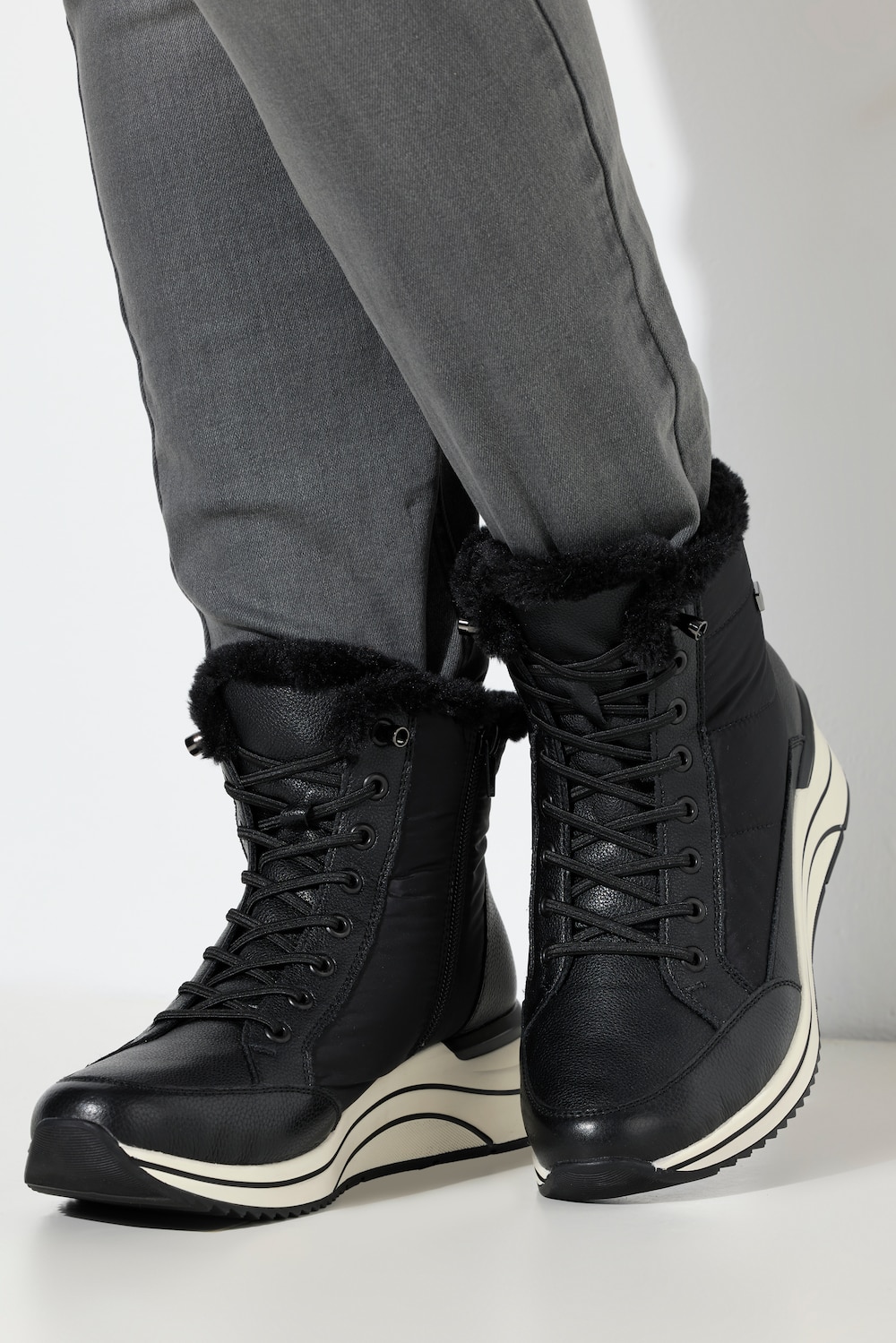 Große Größen Remonte Stiefeletten, Damen, schwarz, Größe: 42, Sonstige/Synthetische Fasern/Leder, Ulla Popken von Ulla Popken