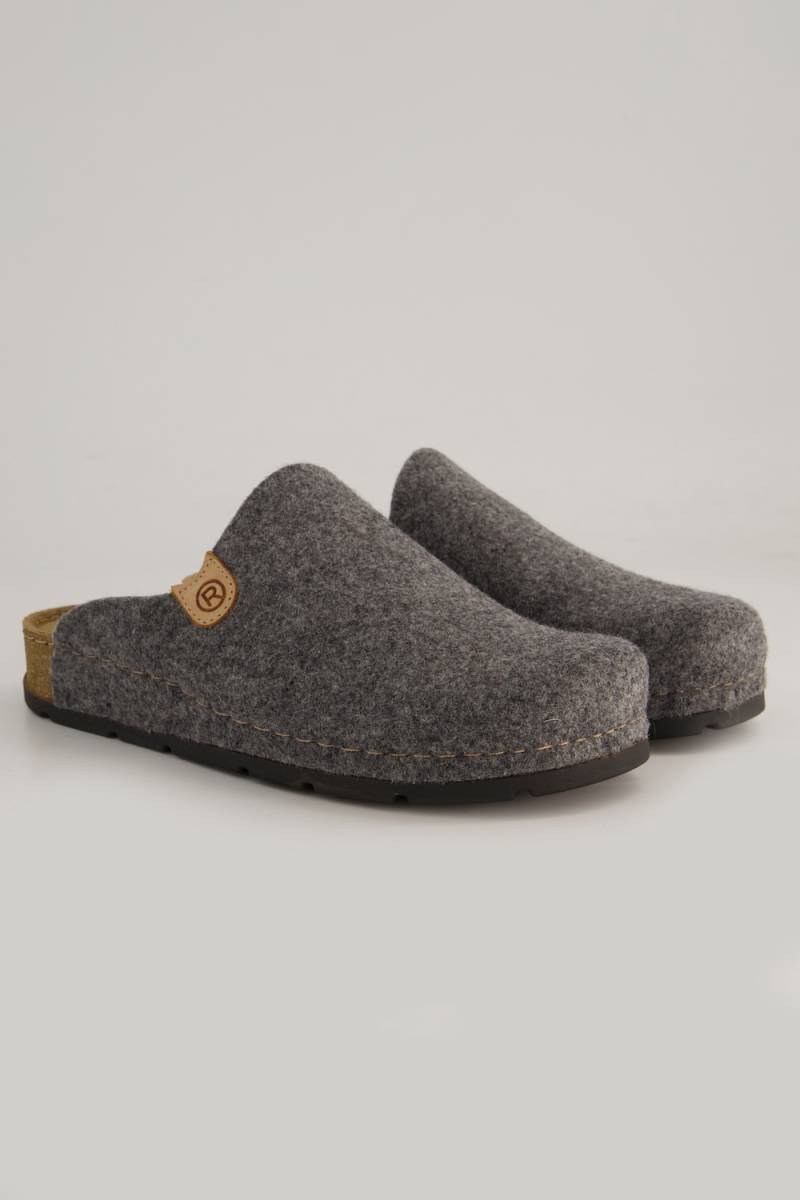 Große Größen Rohde Filz-Hausschuh, Damen, grau, Größe: 42, Polyester/Baumwolle, Ulla Popken von Ulla Popken