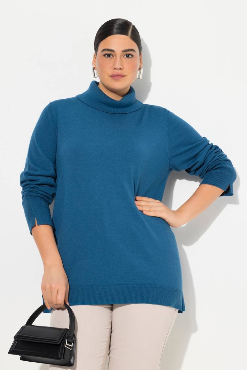 Große Größen Rollkragenpullover, Damen, blau, Größe: 42/44, Viskose/Polyester/Synthetische Fasern, Ulla Popken von Ulla Popken