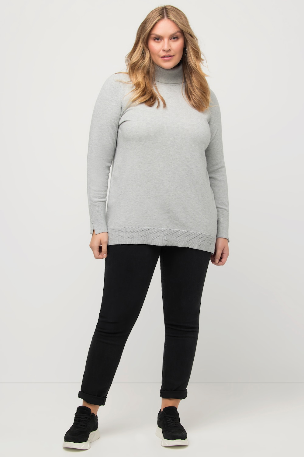 Große Größen Rollkragenpullover, Damen, grau, Größe: 42/44, Viskose/Polyester/Synthetische Fasern, Ulla Popken von Ulla Popken