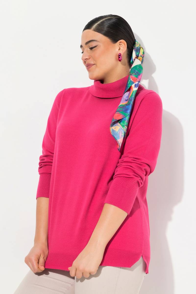 Große Größen Rollkragenpullover, Damen, rosa, Größe: 50/52, Viskose/Polyester/Synthetische Fasern, Ulla Popken von Ulla Popken