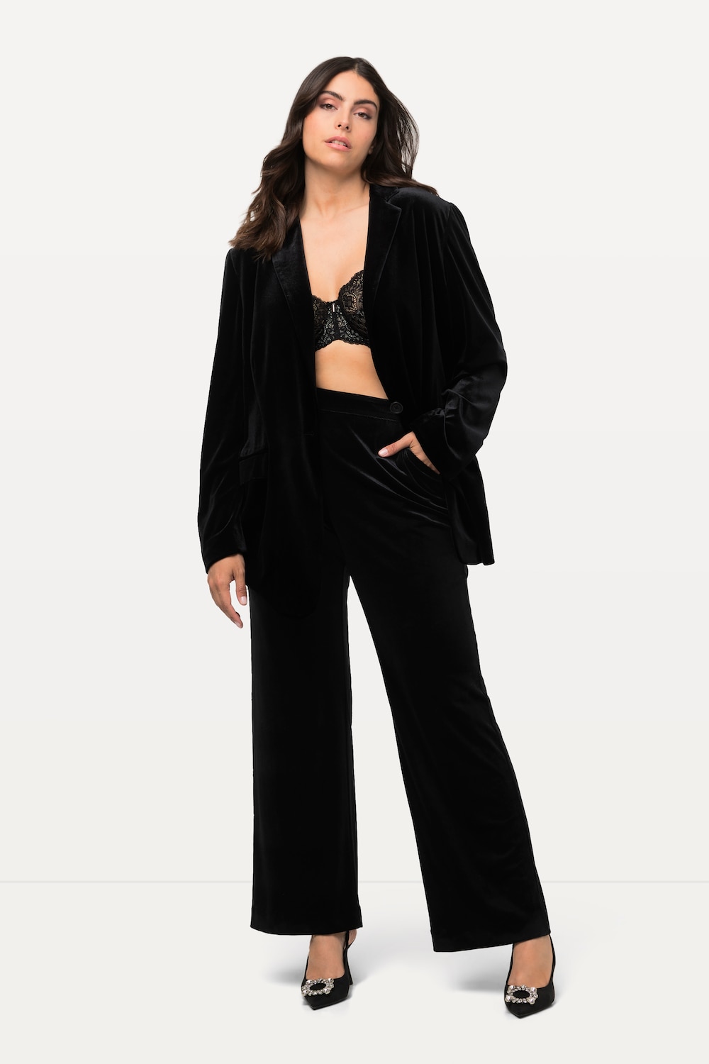 Große Größen Samt-Anzughose, Damen, schwarz, Größe: 58/60, Polyester, Ulla Popken Große Größen Samt-Anzughose, Damen, schwarz, Größe: 58/60, Polyester, Ulla Popken von Ulla Popken