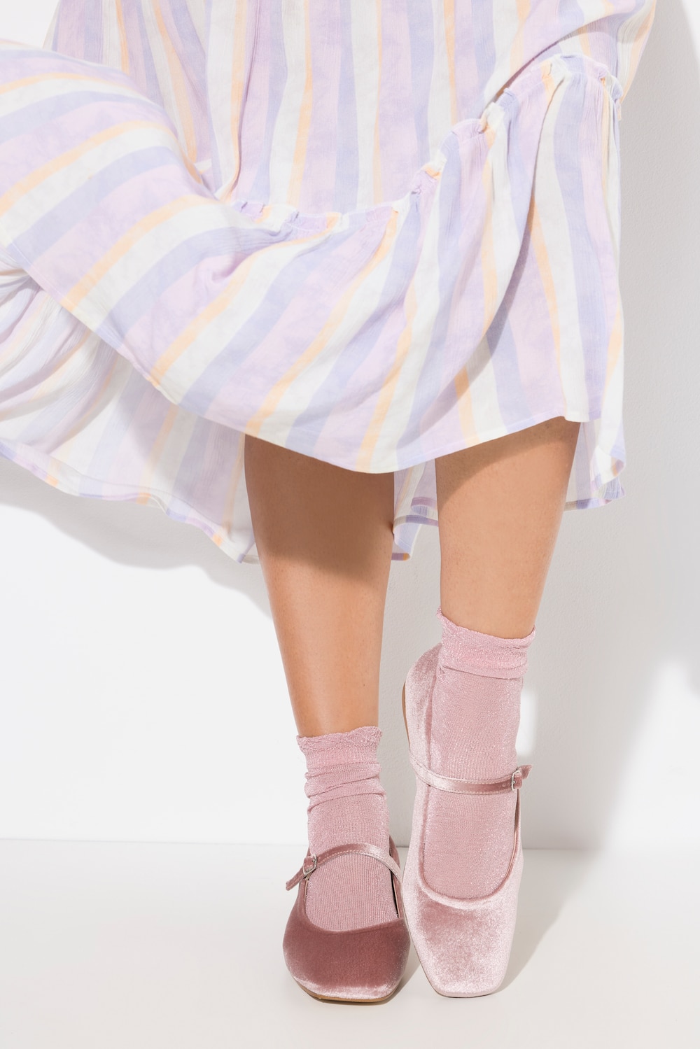 Große Größen Samt-Ballerinas, Damen, rosa, Größe: 42, Sonstige/Leder, Ulla Popken Große Größen Samt-Ballerinas, Damen, rosa, Größe: 42, Sonstige/Leder, Ulla Popken von Ulla Popken