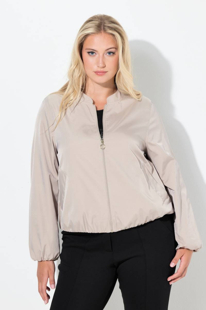 Große Größen Satin-Blouson, Damen, beige, Größe: 62/64, Polyester/Synthetische Fasern, Ulla Popken von Ulla Popken