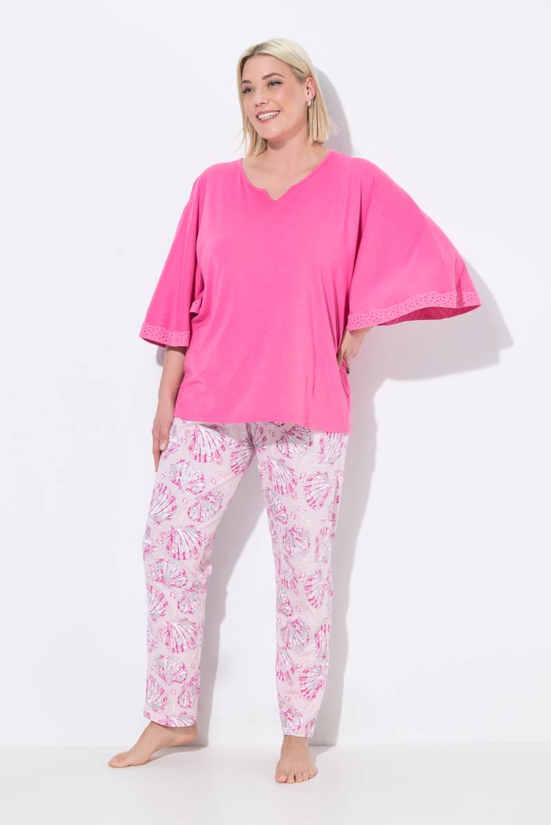 Große Größen Schlafanzug, Damen, rosa, Größe: 50/52, Baumwolle/Synthetische Fasern, Ulla Popken von Ulla Popken